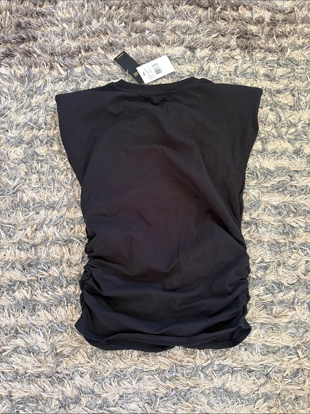 New! AFRM Black Cotton Padded-Shoulder Tank Top XS - Picture 2 of 7